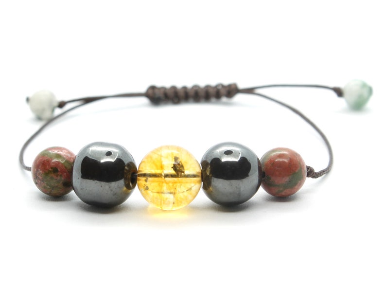 SCORPIO Zodiac Sign Bracelet Crystals Adjustable Bracelet Gemstones Hematite Bracelet Unakite Bracelet Minerals Citrine Bracelet