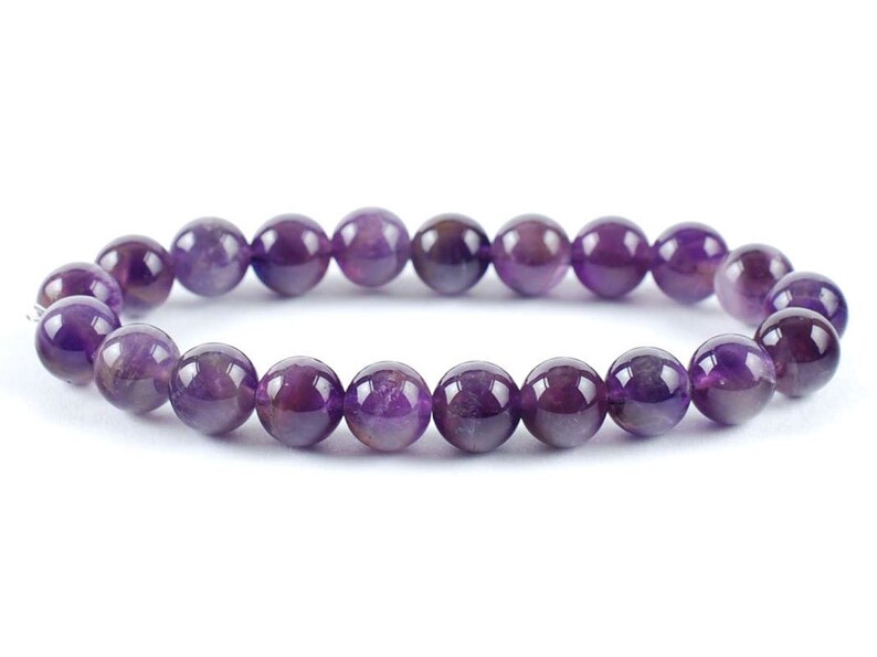 Gemstones Amethyst Bracelet Amethyst Bracelet Minerals Amethyst Crystals Amethyst Bead 8 mm Amethyst Bracelet Gift Heaven Crystals