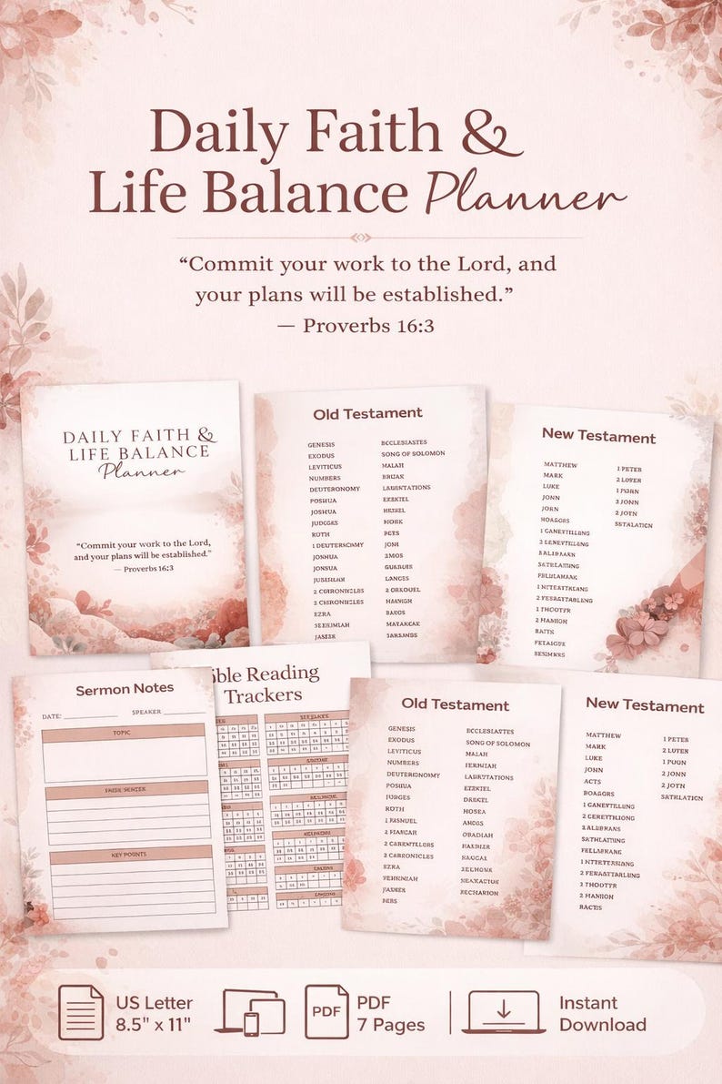 Bible Study and Faith Planner | Christian Prayer Journal PDF | Sermon ...