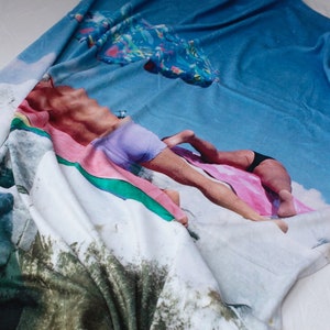 BEACH  BUM TOWEL - Queer Photography, Swimming, Summer, gay, Beach, lgbtq, pride, towels, Gay Gift, Gay, Sun, Gay art work, Homo Homeware