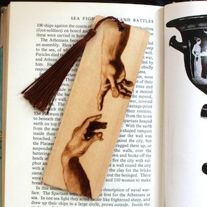 Michelangelo Wooden Bookmark, The creation of Adam, Dark Academia aesthetic, Personalized gift for art lovers, bookish Pyrography art