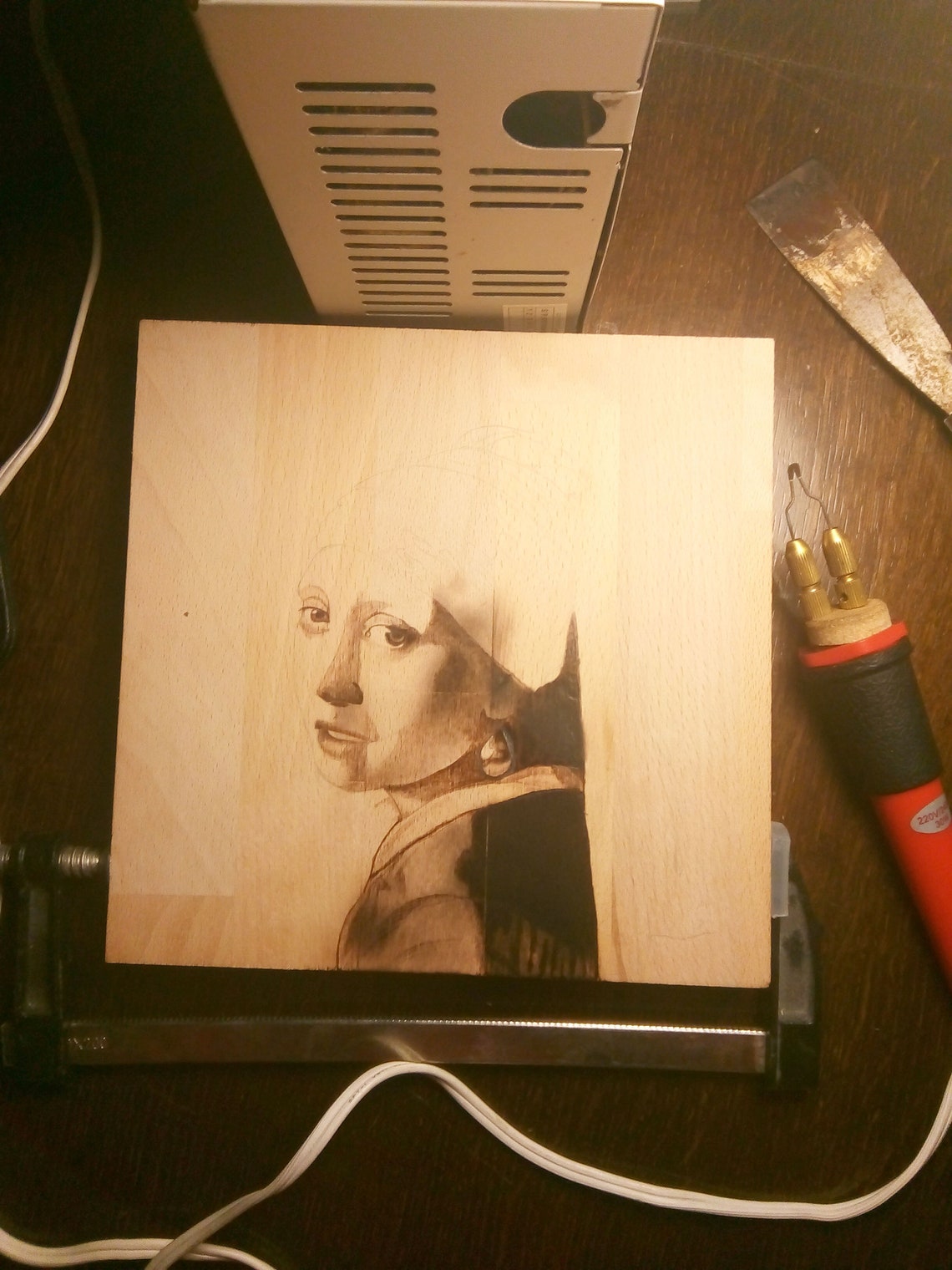 Girl With a Pearl Earring Reproduction Pyrography Art - Etsy