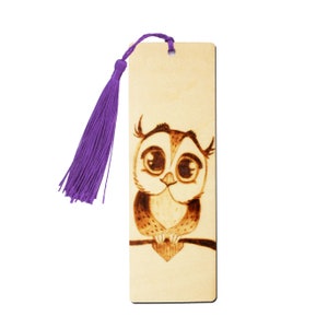 Personalized Animal Wooden Bookmark Baby Owl Baby Penguin design Custom Bookish Gift Small Owl