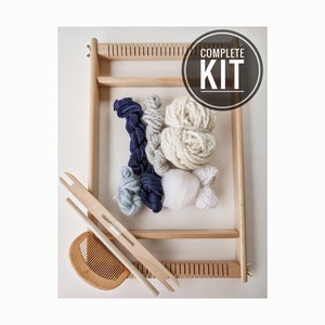 Weaving Starter Pack, Ocean Beginner Tapestry Kit, Complete with Loom and Tools