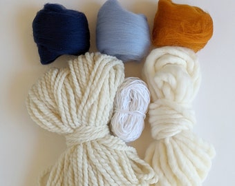 Navy and Mustard Weaving Fiber Pack