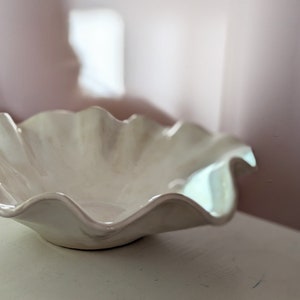 Wavy Clam Shell Ceramic Sculpture