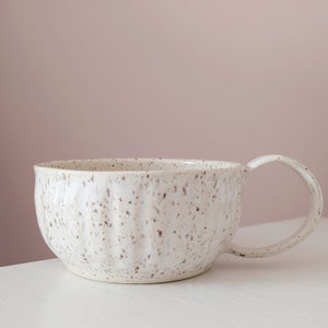 Handmade Ceramic Cappuccino Mug - Rustic Speckled Glaze