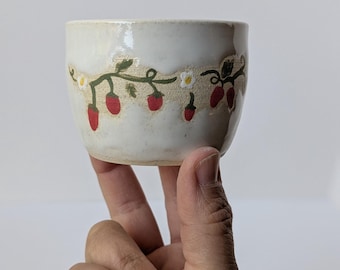 Ceramic Strawberry Cup - Espresso Size