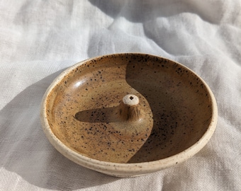 Wheel Thrown Ceramic Incense Holder - Matte Rustic Speckled Glaze