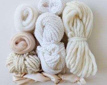 Blush and Cream Weaving Fiber Pack