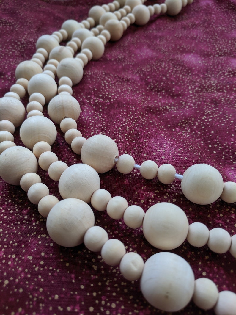 Mini wooden beaded garland