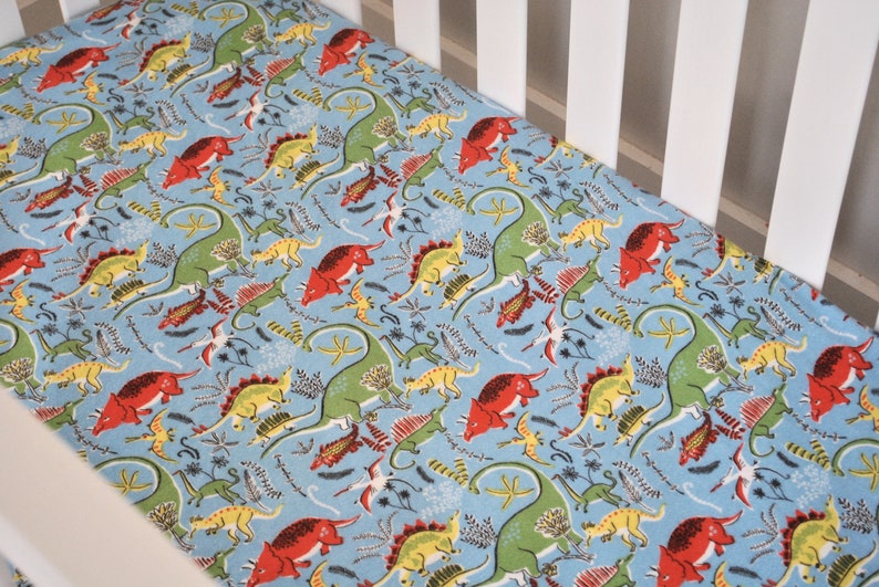 Dinosaur Crib Sheet Dino Crib Bedding Boy Toddler Bedding Etsy