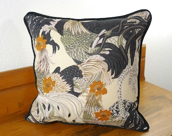 Decorative Throw Pillow - Vintage Rooster Pillow - Country Pillow - 16" x 16" Pillow - Accent Pillow - Complete - Pillow Cover - Roosters