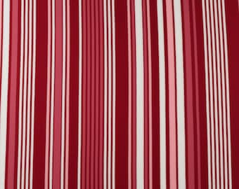 Fab 1980's Striped Polyester Fabric - NEW OLD STOCK - 2 Yards X 60" Wide - Red, Pink, White Fabric - Bell Bottom Fabric - Striped Fabric