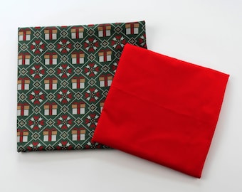 New Polyester Knit Christmas Fabric 2.5 Yards x 40" Wide Plus Red Cotton Lining Fabric 2 Yards x 44" Wide - Holiday Fabric - Packages