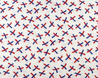 New Red, White & Blue Fabric - 2 Yards x 40" Wide - Cotton Fabric - Garment Fabric - Craft Fabric - Tie Fabric - Light Weight Fabric