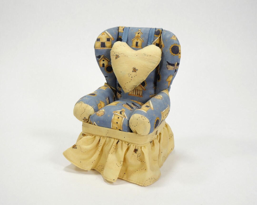 Vintage Chair Pincushion Armchair Pincushion Overstuffed Chair