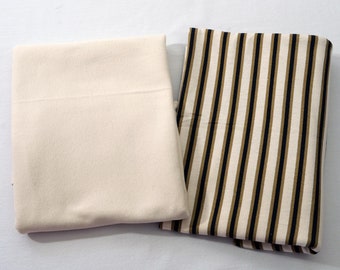 Vintage Cotton Knit Fabric - 2 Pieces - NOS Fabric - Cotton - Stripes & Solid Fabric - T Shirt Fabric - 1990's Fabric - Black/Gold Fabric