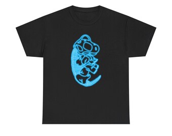 Blue Neon Brachiosaurus Tee