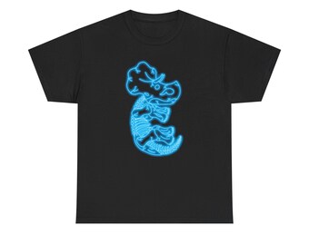 Blue Neon Triceratops Tee