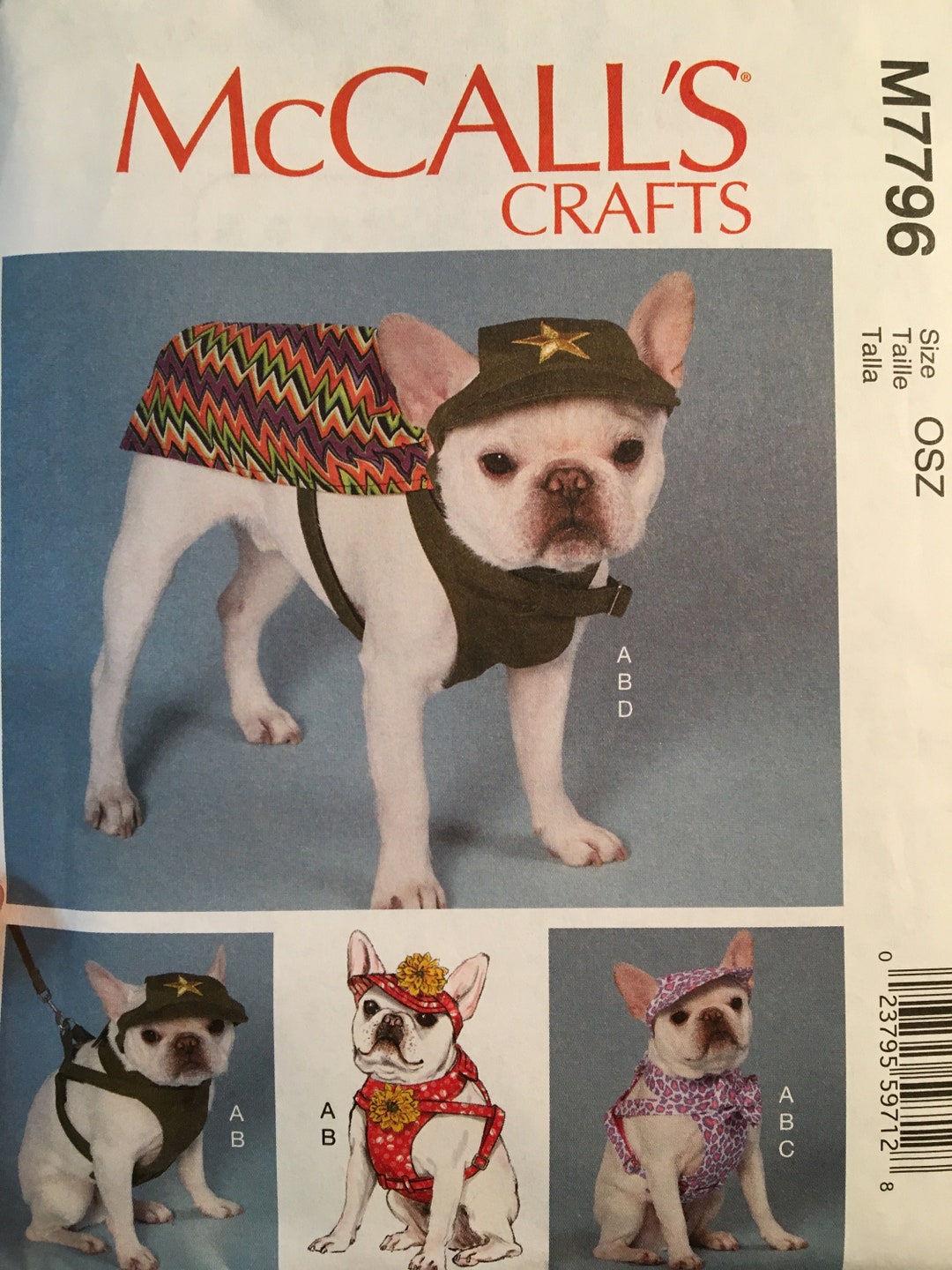 Mccalls Dog Costume Pattern M7796 paper Not a PDF Copy Etsy