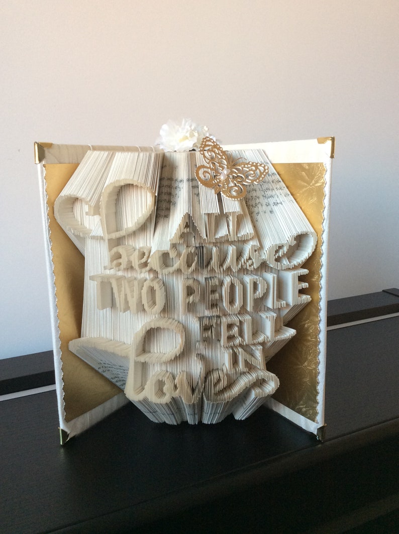 Folded Book Art Wedding Engagement Anniversary Gift Etsy