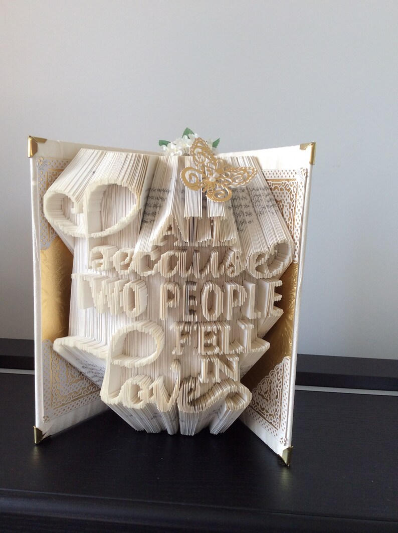 Folded Book Art Wedding Engagement Anniversary Gift Etsy