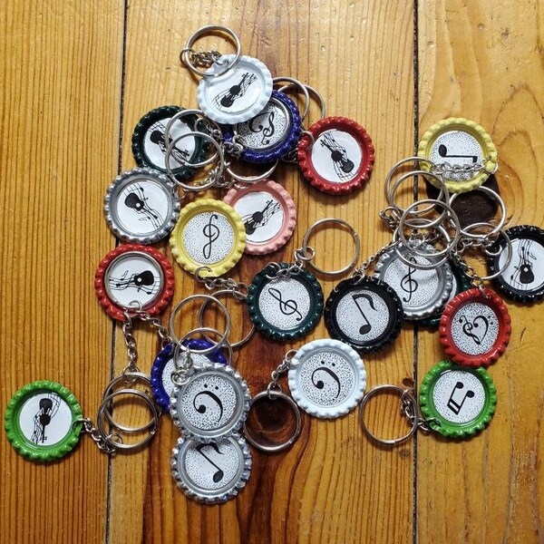 Bottle Cap Keychain Etsy