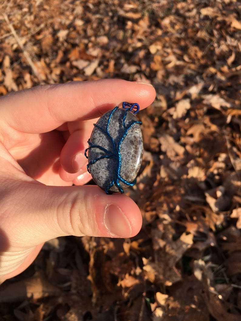 Dendritic Opal Handmade wire wrap pendant