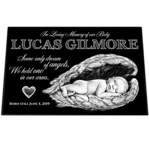 Baby Headstone Grave Marker, Personalized & Engraved on Premium Granite