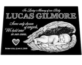 Personalized Granite Baby Headstone: Engraved Grave Marker