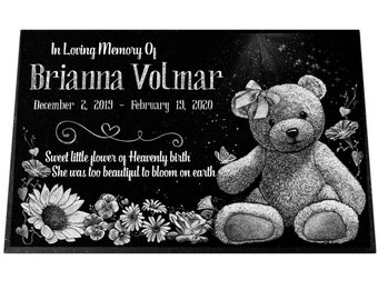 Engraved Granite Infant Loss Grave Marker: Personalized Memorial Stone