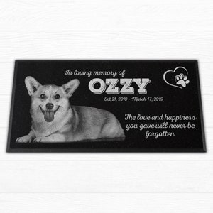 Personalized 12x6 Pet Grave Marker, Pet Memorial Stone Engraved on Granite