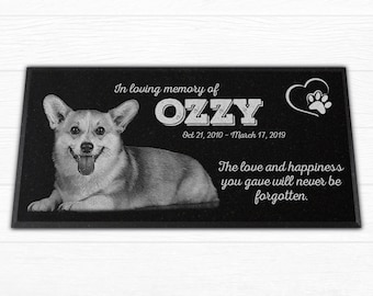 Personalized 12x6 Pet Grave Marker, Pet Memorial Stone Engraved on Granite