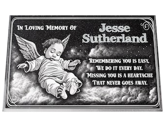 Personalized Baby Memorial Stone: Diamond-Engraved Granite Grave Marker