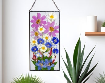 Pressed flower frame Pressed flower art Beautiful Flowers living room wall pictures Pressed flower frame herbarium art Dried flower frame