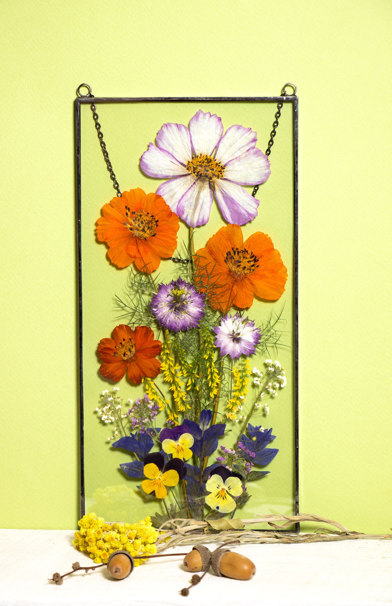 Pressed flower frame Real pressed Dry flower Herbarium frame Etsy