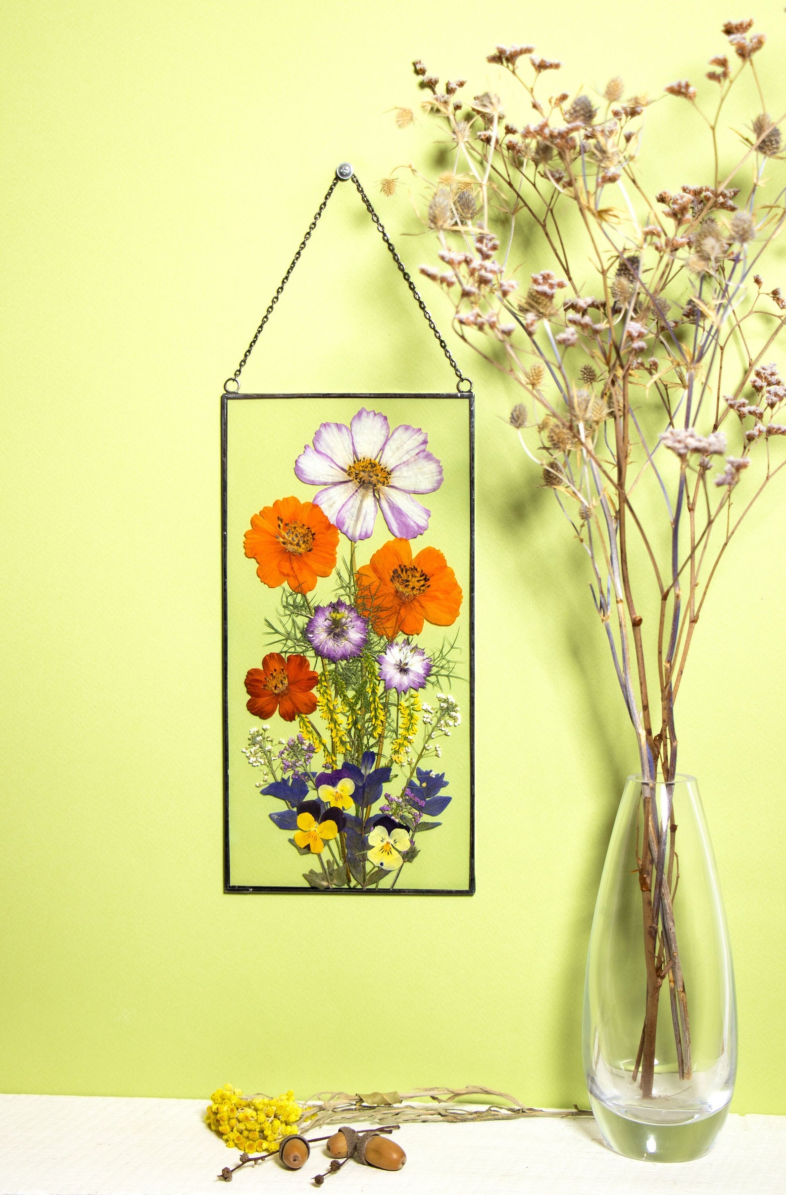 Pressed flower frame Real pressed Dry flower Herbarium frame Etsy