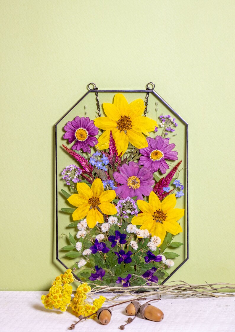 Pressed Flower Frame Framed Pressed Flowers Gift for Mom Etsy