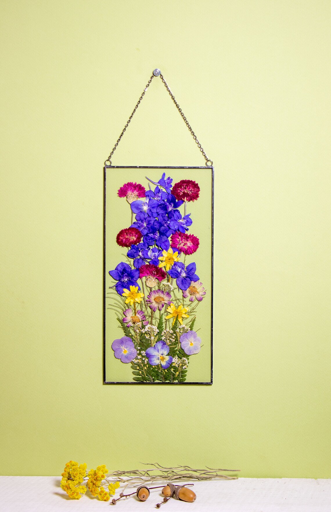 Pressed Flower Frame Floating Frame Stain Glass Pressed Flower Etsy