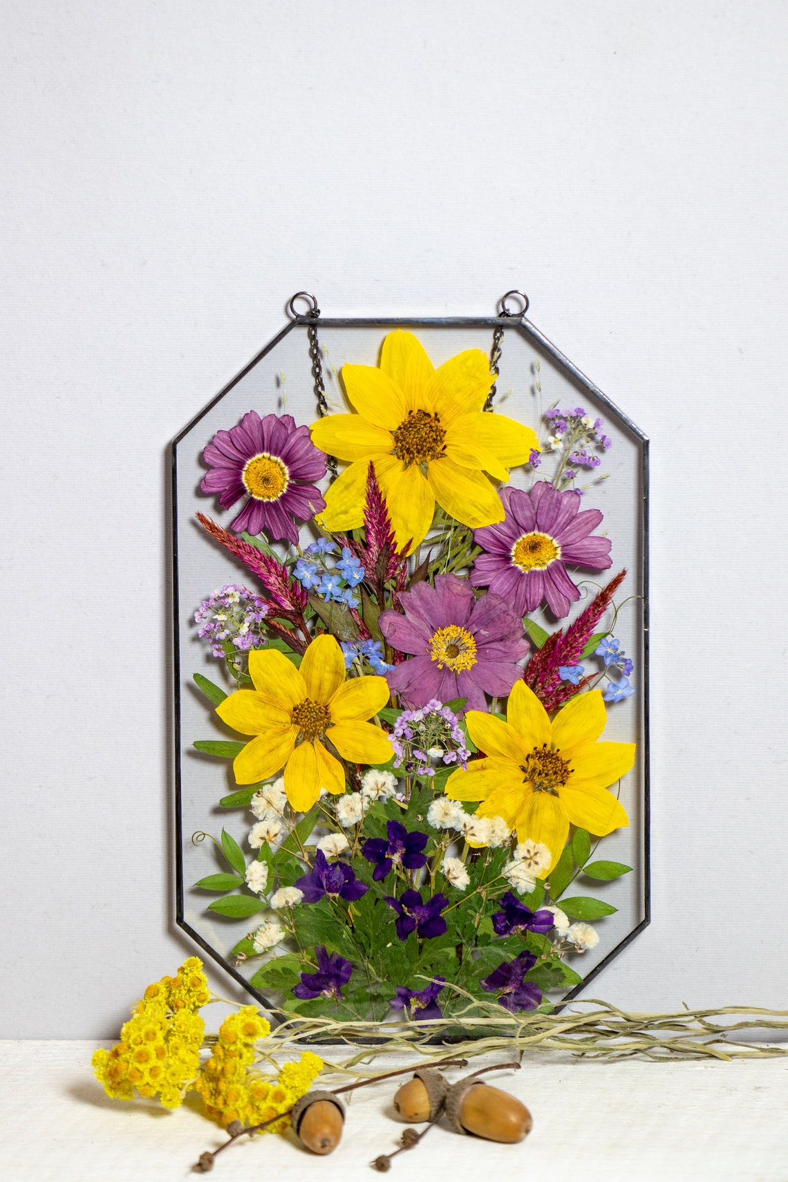 Pressed Flower Frame Framed Pressed Flowers Gift for Mom Etsy