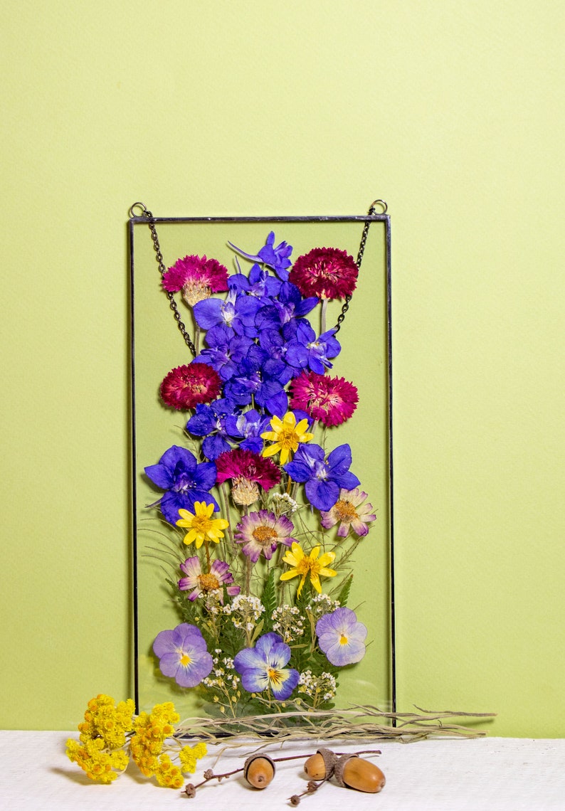 Pressed Flower Frame Floating Frame Stain Glass Pressed Flower Etsy