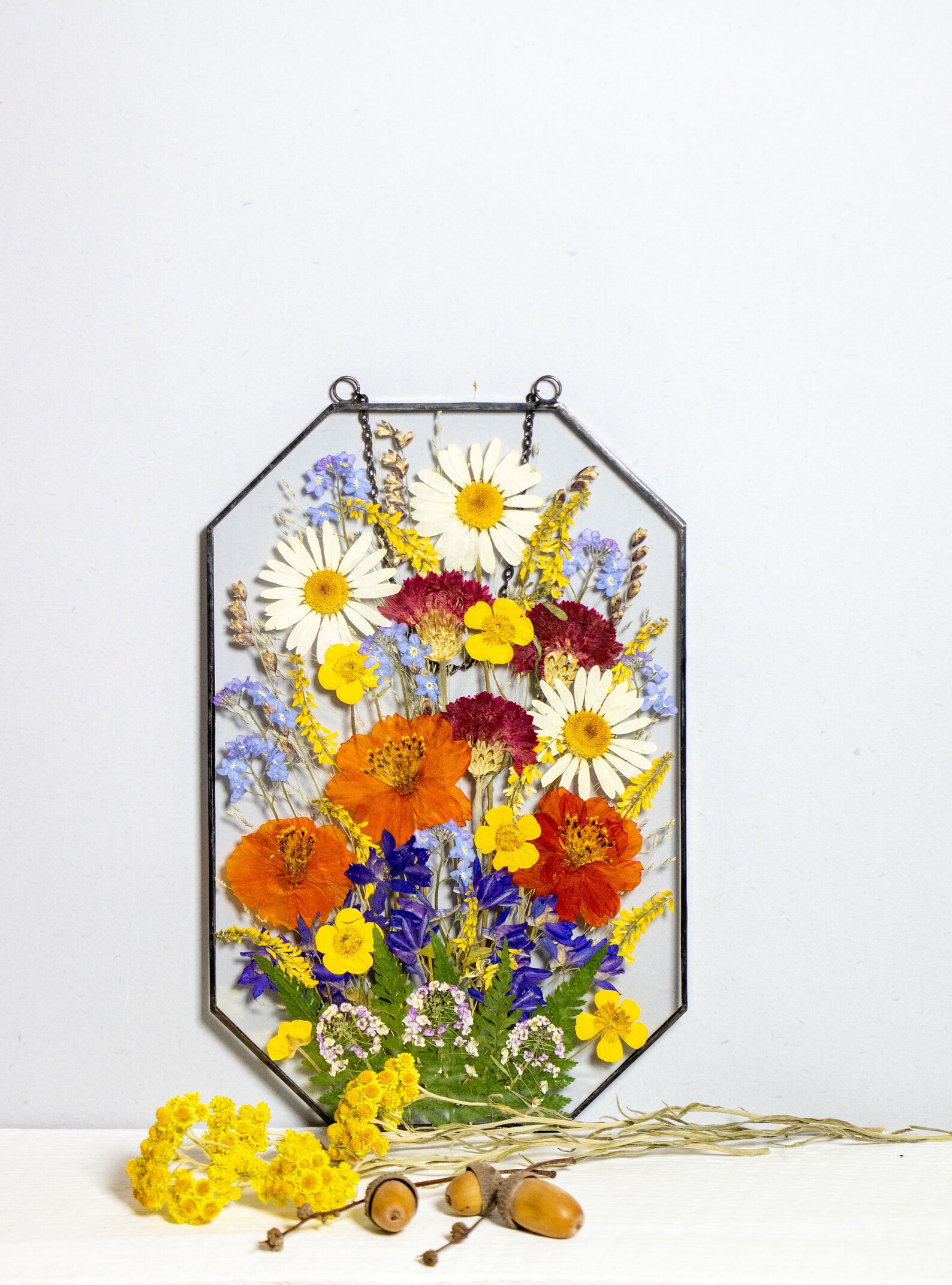 Pressed Flower Frame Pressed Flower Art Pressed Flower Art Etsy