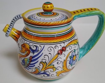 Deruta RAFFAELLESCO Teapot, Italian Majolica Tea Pot