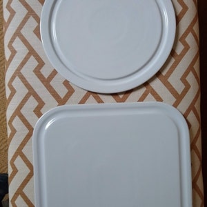 Vintage 10&quot; Round or 11.5&quot; Square White Porcelain Cake Plate, Cheese Plate, Appetizer Dish