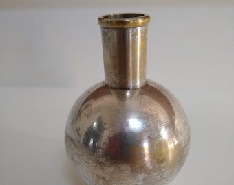 Vintage silver plated brass soliflore vase made in India