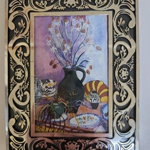 Vintage Silver Toned Art Nouveau Photo Frame, Ornate Scrolled Acanthus Design Cut into Metal