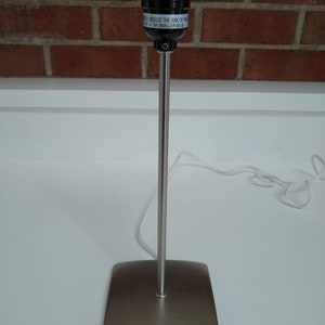 Vintage Brushed Aluminum Stick Table Lamp, Industrial Minimalist Lamp