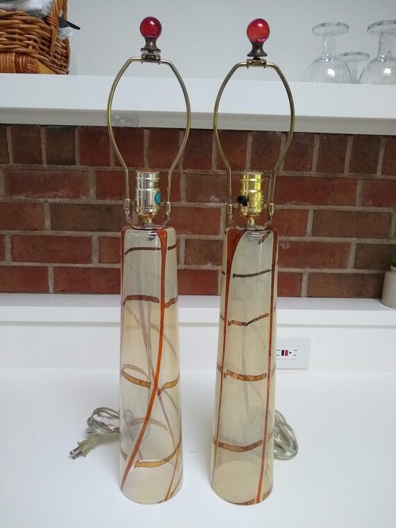 Blown glass lamp on sale base