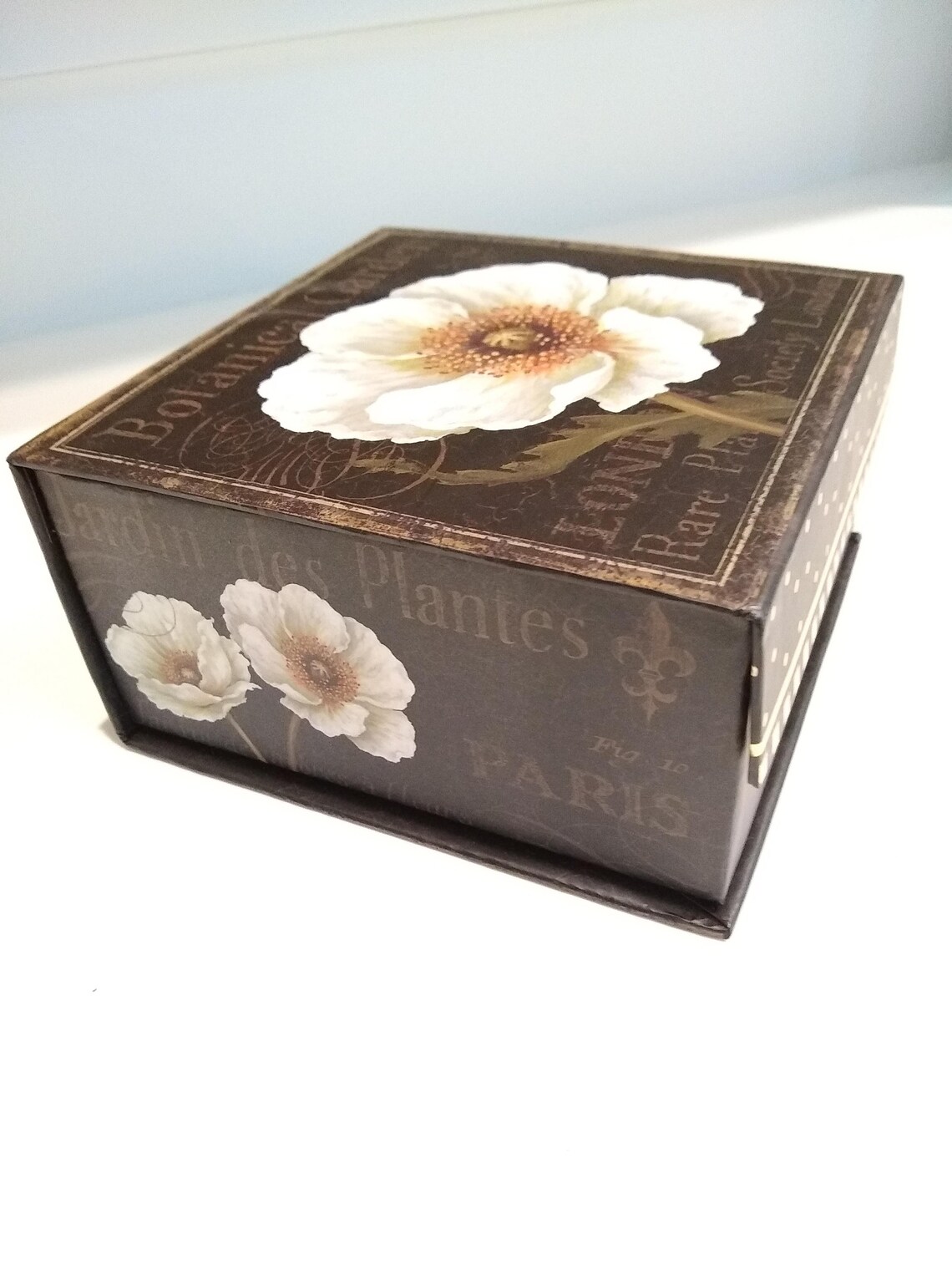 Vintage Decorative Storage Box Organizer Botanical Etsy